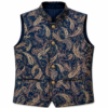 Himachali Paisley Waistcoat for Girls – Navy Blue Traditional Bundi