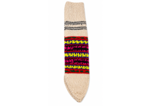 Hand Knitted Kullu Socks – Black Multicolour Traditional Pattern