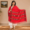 Handmade Manali Pahadi Shawl – Red Kullu Traditional Woollen Shawl