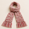Handmade Red & White Woollen Muffler for Men & Women – Knitted Winter Scarf