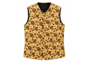 Himachali Floral Waistcoat for Girls – Mustard Traditional Ethnic Bundi