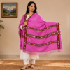 Pahadi Handwoven Shawl for Women – Pink Traditional Kullu Pattern