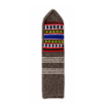 Pahadi woolen socks with dark brown base and multicolour traditional pattern
